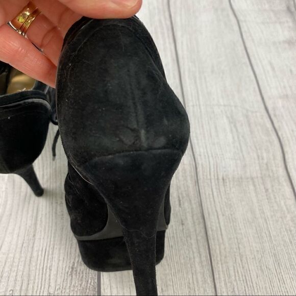 Gianni Bini open toe heeled booties black sz 7.5 women - Picture 9 of 11